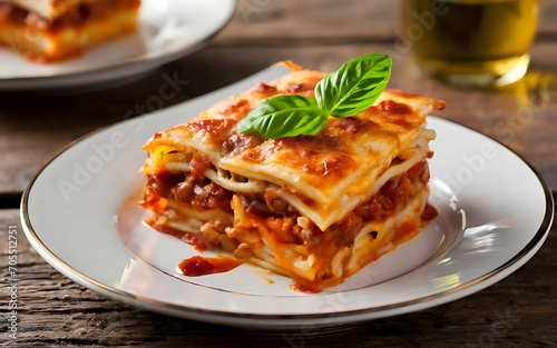Capture the essence of Lasagna in a mouthwatering food photography shot