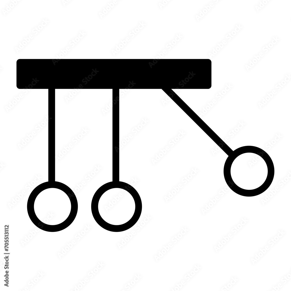 Newton cradle solid glyph icon Newton cradle solid glyph icon