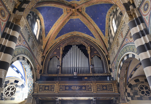 Organ in Sant' Eufemia church, Milan, Lombardy, Italy photo