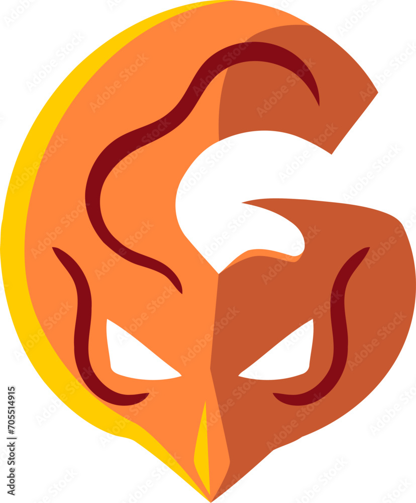 Party Mask Alphabet Letter G Vector Element Party Mask Alphabet Letter G Vector Element