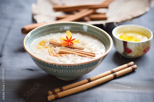 porridge with brown sugar and cinnamon sticks