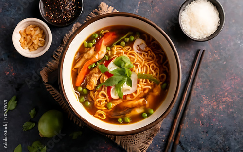 Capture the essence of Noodle Soup in a mouthwatering food photography shot