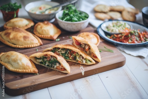 variety of calzones with different fillings