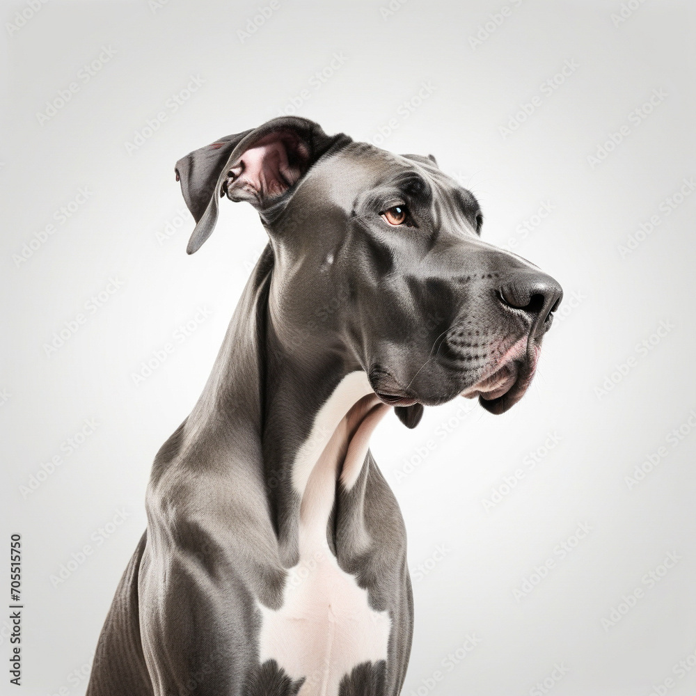 great dane isolated on white background. ai generative great dane isolated on white background. ai generative