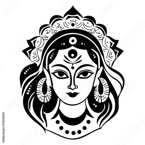 Indian God shri Druga in Happy Durga Puja Subh Navratri