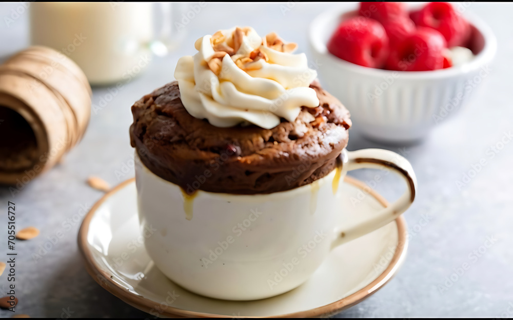 Capture the essence of Mug Cake in a mouthwatering food photography shot Capture the essence of Mug Cake in a mouthwatering food photography shot