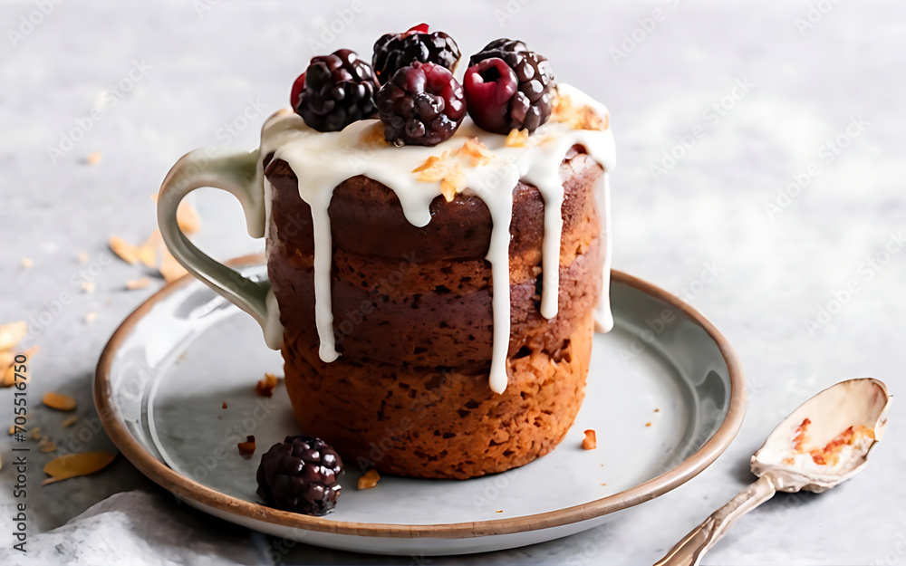 Capture the essence of Mug Cake in a mouthwatering food photography shot Capture the essence of Mug Cake in a mouthwatering food photography shot