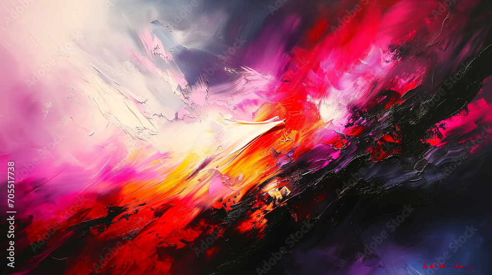 Abstract Explosion of Vivid Colors in Modern Digital Artwork Depicting Movement and Energy
