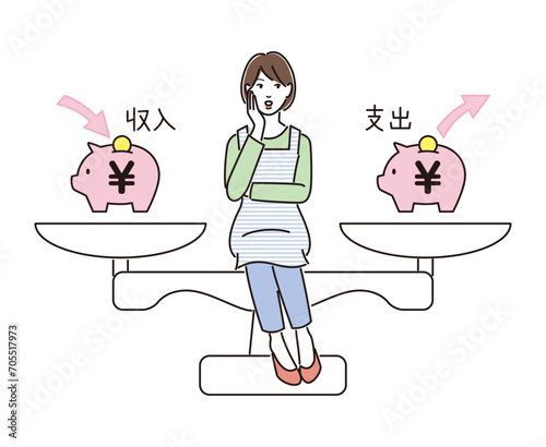 収支バランスについて考える主婦