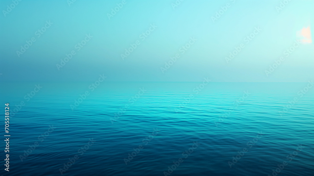 Obraz premium Blue Ocean With Clear Sky - Tranquil Seascape Picture