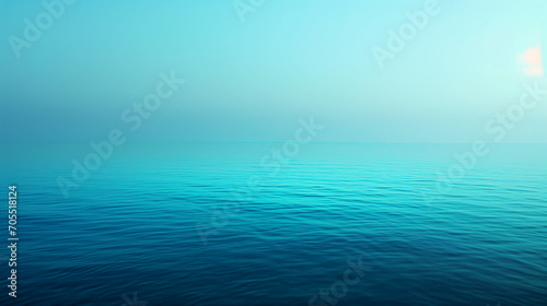 Blue Ocean With Clear Sky - Tranquil Seascape Picture