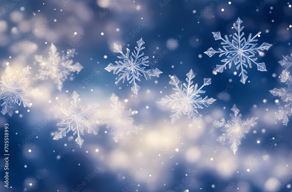 blue and white snowflakes bokeh particles abstract background, festive, christmas, white and blue glitter blue and white snowflakes bokeh particles abstract background, festive, christmas, white and blue glitter