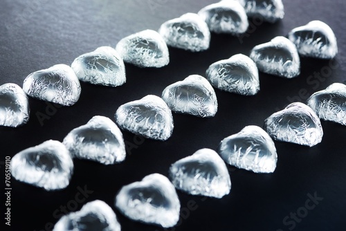 heart shaped candies foil black