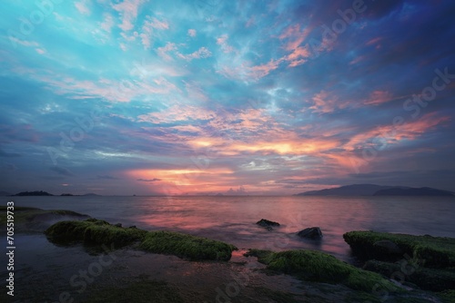nha trang fire sunrise sky vietnam photo
