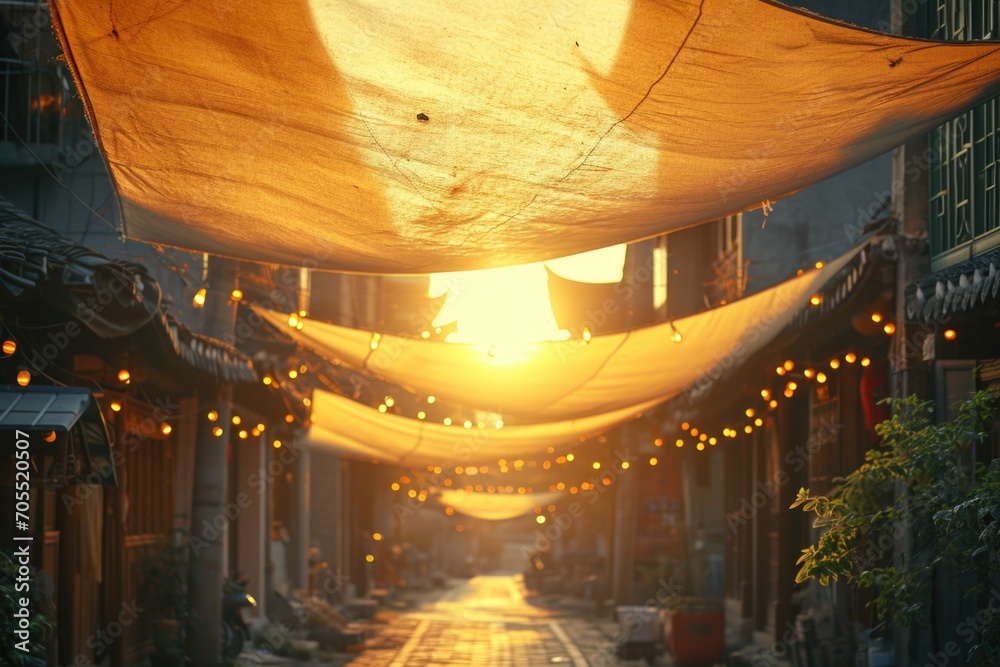 An umbrella to cover the street: a stylish and functional solution enhancing urban landscapes, shelter and aesthetic for pedestrians in all weather conditions, a vibrant outdoor experience An umbrella to cover the street: a stylish and functional solution enhancing urban landscapes, shelter and aesthetic for pedestrians in all weather conditions, a vibrant outdoor experience