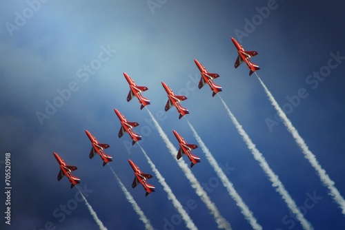 royal air force red arrow hawks air display photo