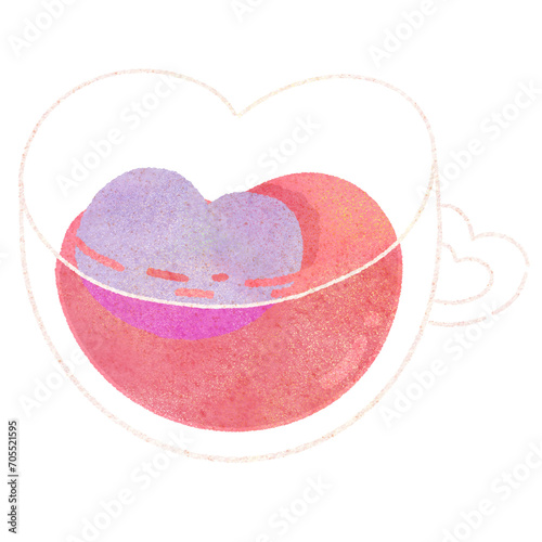 Valentine Cute A Mug with Ice Cubes Heart Shape For Valentine's Day