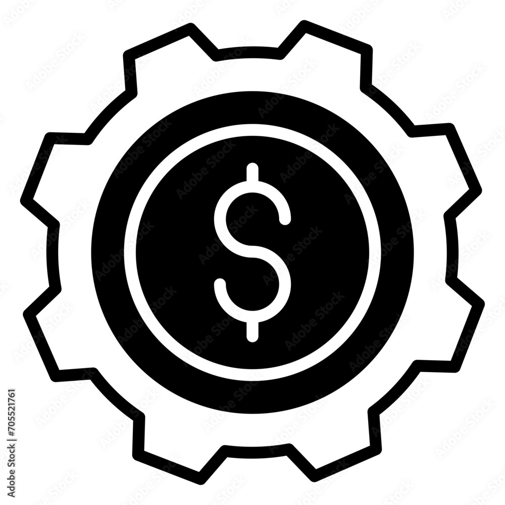 Dollar Settings solid glyph icon Dollar Settings solid glyph icon