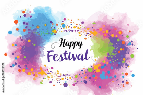 happy holi festival of colors with color background design vector, holi banner design with texts © nadunprabodana