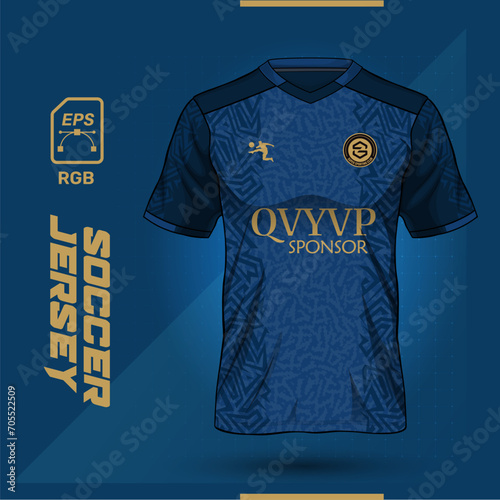 Sports Jersey uniform t-shirt Sublimation Pattern with Vector Mockup