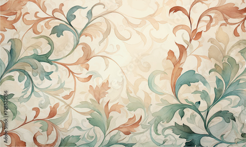 seamless floral ornamental watercolor background