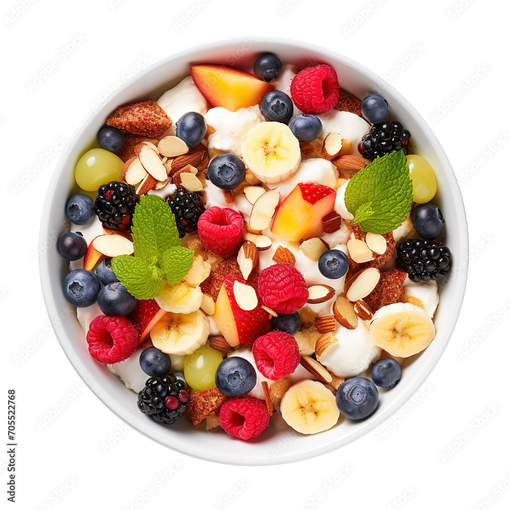 fruit salad in a bowl top view isolated on transparent background Remove png, Clipping Path, pen tool fruit salad in a bowl top view isolated on transparent background Remove png, Clipping Path, pen tool