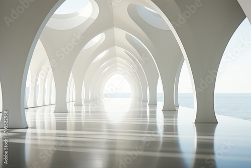 A series of arches in a perspective that creates a sense of motion.