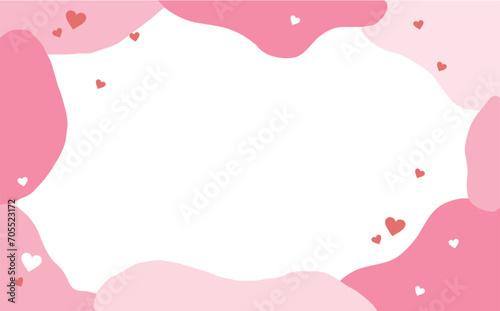 バレンタインのピンク背景フレーム