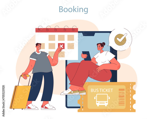 Booking concept. Enthusiastic couple secures their honeymoon plans, marking calendars and purchasing tickets with a smile.