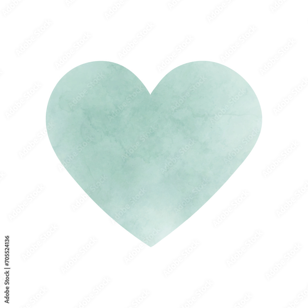 Watercolor hearts. Hand-painted watercolor heart isolated on white background