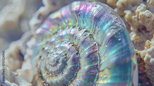 Holographic texture of iridescent shell 