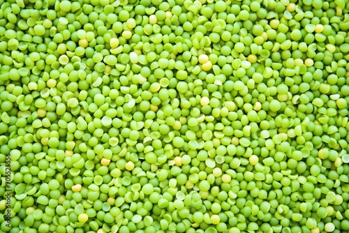 pile of smooth, round green peas tightly packed
