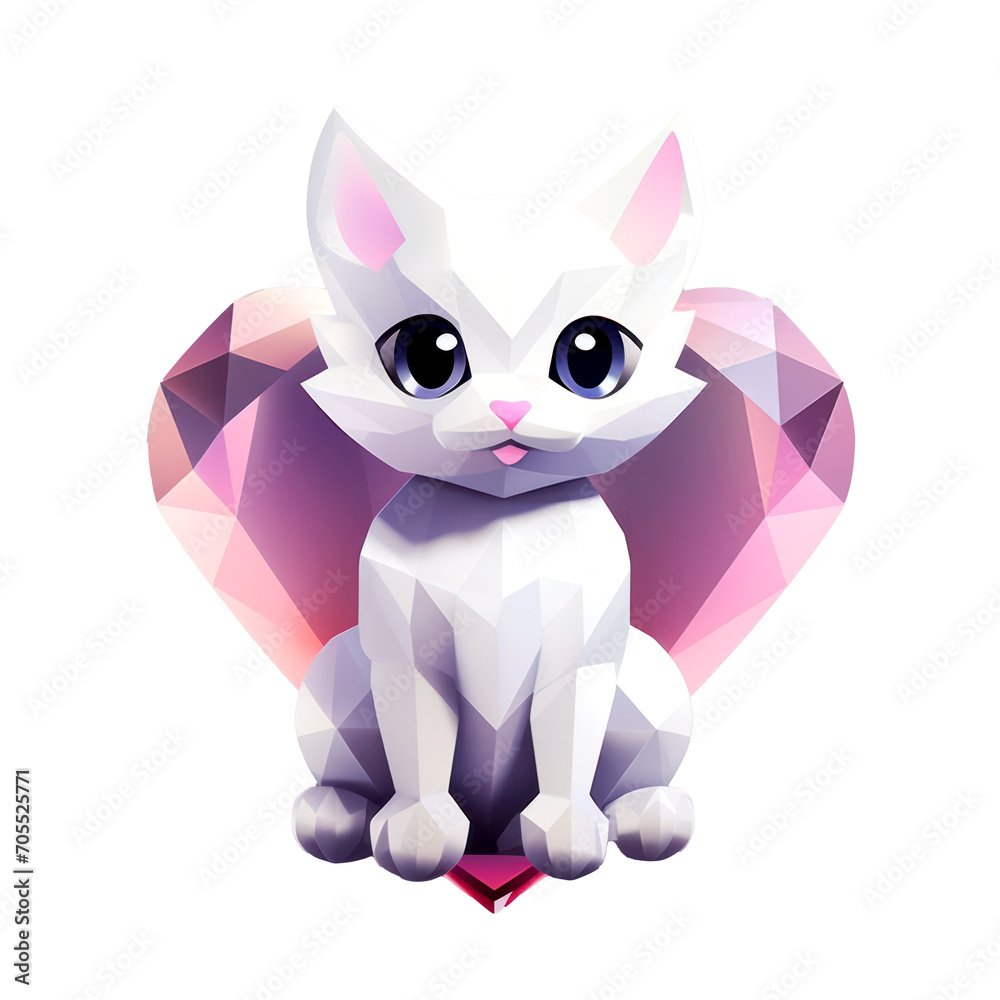 Fototapeta premium illustration of cute cat character mascot. isolated on transparent background