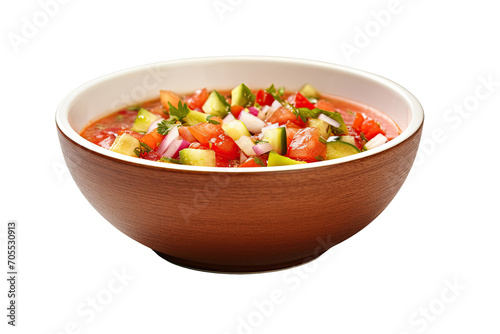 Gourmet Dining: Gazpacho Bowl Isolated on Transparent Background