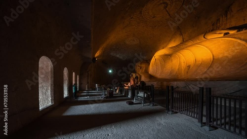 time lapse toursts in temple photo