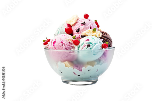 Home Dessert Essential: Ice Cream Bowl Isolated on Transparent Background