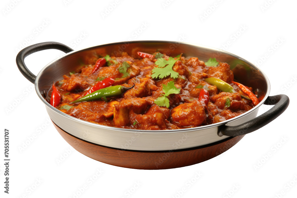 Traditional Indian Cooking: Kadai Deep Cooking Pot Isolated on Transparent Background