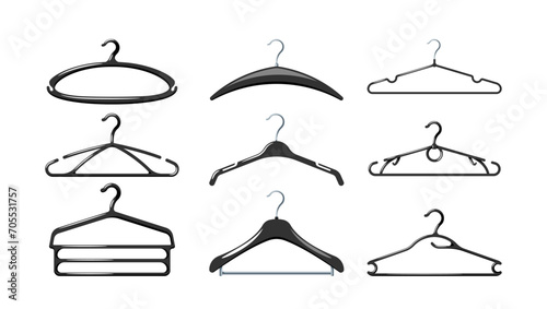 Fototapeta Naklejka Na Ścianę i Meble -  Set Of Hangers, Crafted From Durable Materials, Featuring A Slim Profile And Non-slip Design. Ideal For Organizing