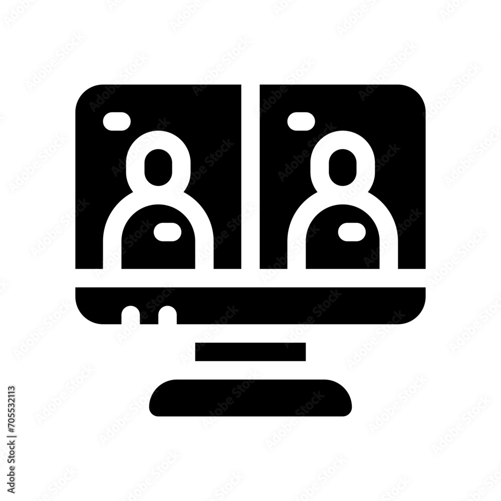 online interview glyph icon online interview glyph icon