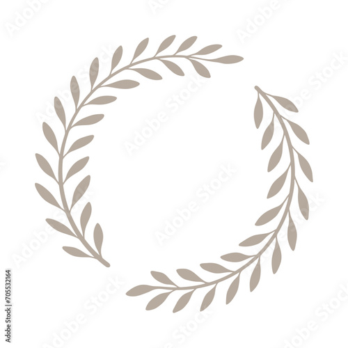 Hand-drawn laurel wreath frame