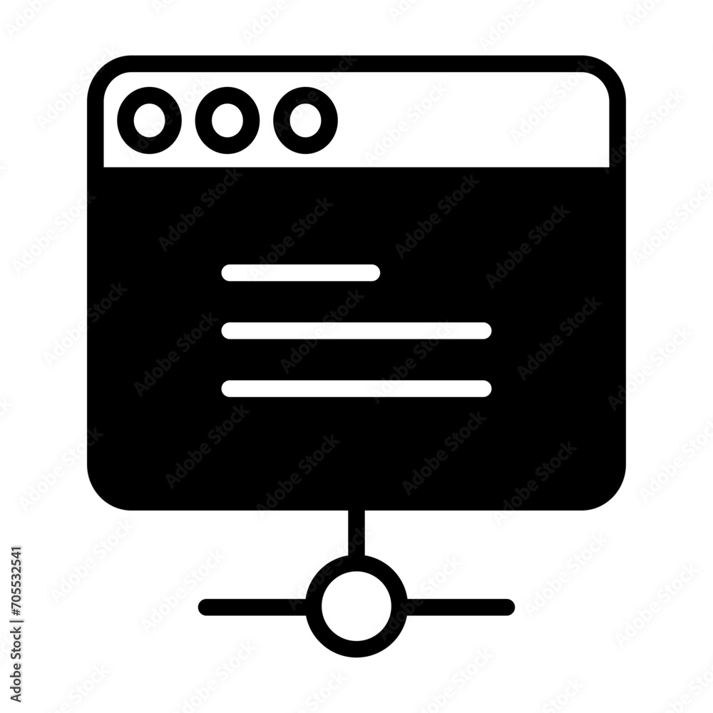 Web server share solid glyph icon Web server share solid glyph icon