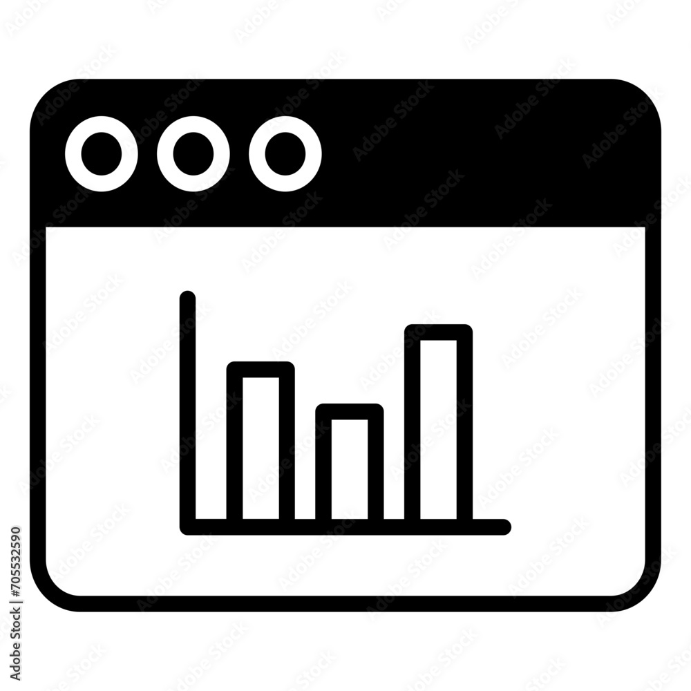 Web Analytics solid glyph icon Web Analytics solid glyph icon