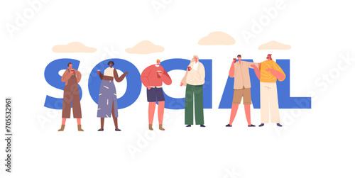 People Engage In Social Communication To Connect, Share Ideas, And Build Relationships, Vector Banner, Poster