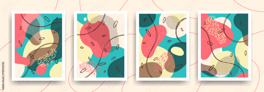 Set of brochure template abstract shapes