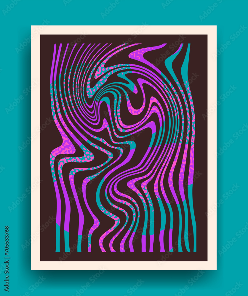 Abstract liquid holographic lines dark background
