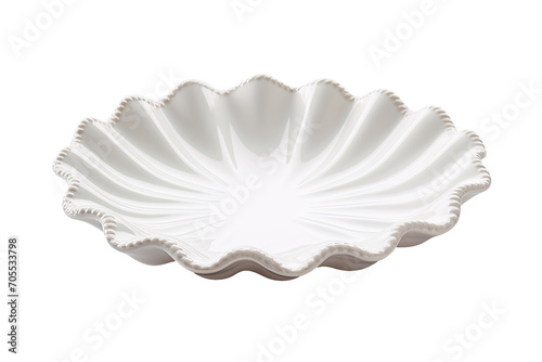 Simple Scallop Border Plate Image Isolated on Transparent Background