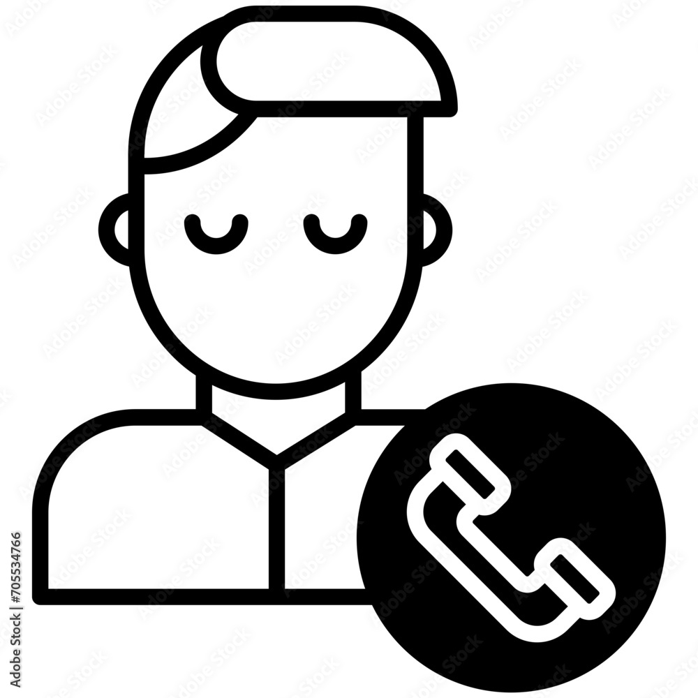 User call solid glyph icon
