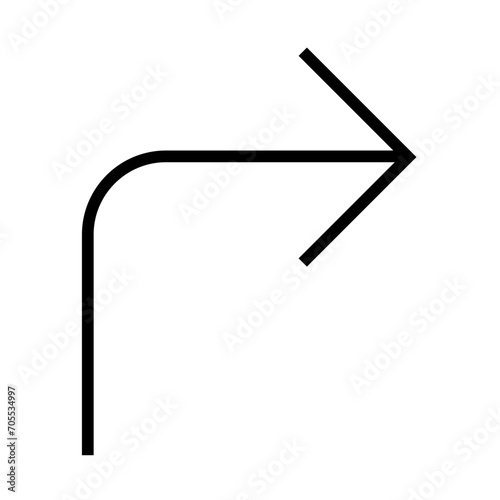 Turn up right arrow solid glyph icon