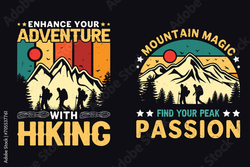 Mountain Hiking T-shirt Design And Vector Graphics.