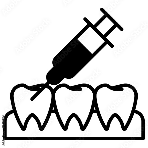 Teeth Syringe solid glyph icon